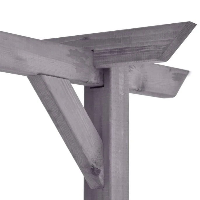 Pergola De Jardin Gris 400x40x205 Cm Bois De Pin Imprégné 6 Pergola De Jardin Gris 400x40x205 Cm Bois De Pin Imprégné – Image 4
