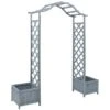 Pergola Et Pot De Fleurs Gris 180x40x205cm Bois De Sapin Massif -Mobilier De Jardin pergola et pot de fleurs gris 180x40x205cm bois de sapin massif 8719883979434 1165584