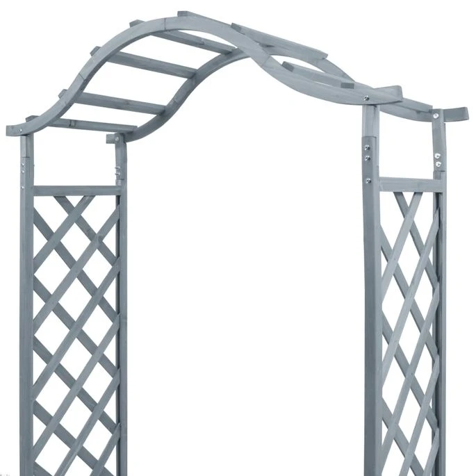 Pergola Et Pot De Fleurs Gris 180x40x205cm Bois De Sapin Massif 5 Pergola Et Pot De Fleurs Gris 180x40x205cm Bois De Sapin Massif – Image 3