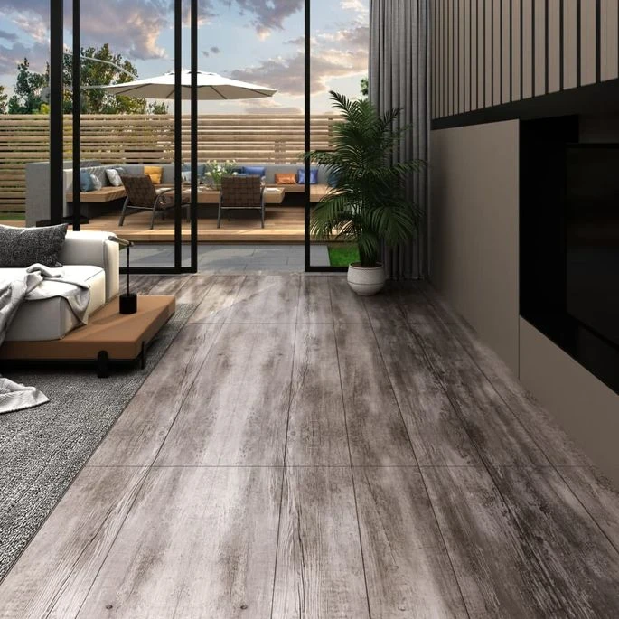 Planche De Plancher PVC Autoadhésif 5,21 M² 2mm Marron Bois Mat 3 Planche De Plancher PVC Autoadhésif 5,21 M² 2mm Marron Bois Mat