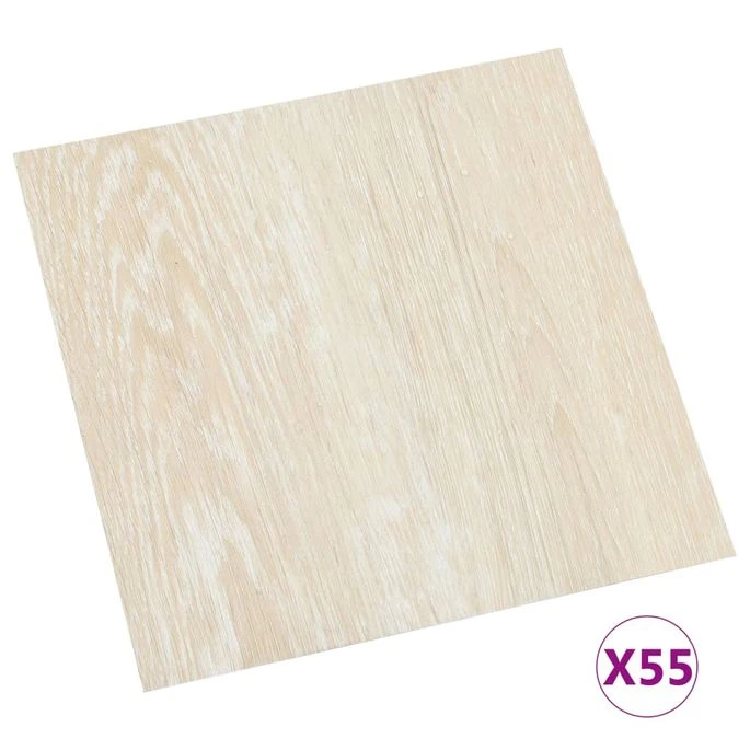 Planches De Plancher Autoadhésives 55 Pcs PVC 5,11 M² Beige 2 4 Planches De Plancher Autoadhésives 55 Pcs PVC 5,11 M² Beige 2 – Image 2