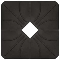 Plaque De Poids De Parasol 4 Pcs Noir Béton Carré 72 Kg -Mobilier De Jardin plaque de poids de parasol 4 pcs noir beton carre 72 kg 8719883586403 1276558