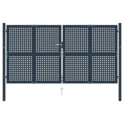 Portail De Clôture Anthracite 306x200 Cm Acier