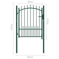 Portail De Clôture Avec Pointes Acier 100x125 Cm Vert 3 -Mobilier De Jardin portail de cloture avec pointes acier 100x125 cm vert 3666722922357 1171236
