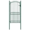 Portail De Clôture Avec Pointes Acier 100x200 Cm Vert 3 -Mobilier De Jardin portail de cloture avec pointes acier 100x200 cm vert 3666722922265 1171247