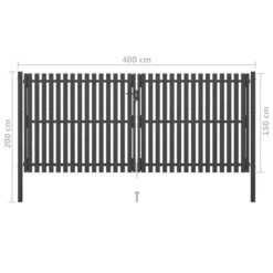 Portail De Clôture De Jardin Acier 4x2 M Anthracite -Mobilier De Jardin portail de cloture de jardin acier 4x2 m anthracite 3666722603867 1270398