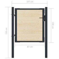 Portail De Clôture En Acier Et Bois D'épicéa 107x150 Cm -Mobilier De Jardin portail de cloture en acier et bois d epicea 107x150 cm 8720286055489 1283291