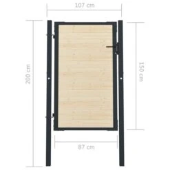 Portail De Clôture En Acier Et Bois D'épicéa 107x200 Cm -Mobilier De Jardin portail de cloture en acier et bois d epicea 107x200 cm 8720286055502 1347208
