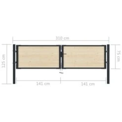 Portail De Clôture En Acier Et Bois D'épicéa 310x125 Cm -Mobilier De Jardin portail de cloture en acier et bois d epicea 310x125 cm 8720286055533 1206991