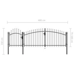 Portail De Jardin Acier 1,5 X 4 M Noir -Mobilier De Jardin portail de jardin acier 1 5 x 4 m noir 3666722604246 1168689