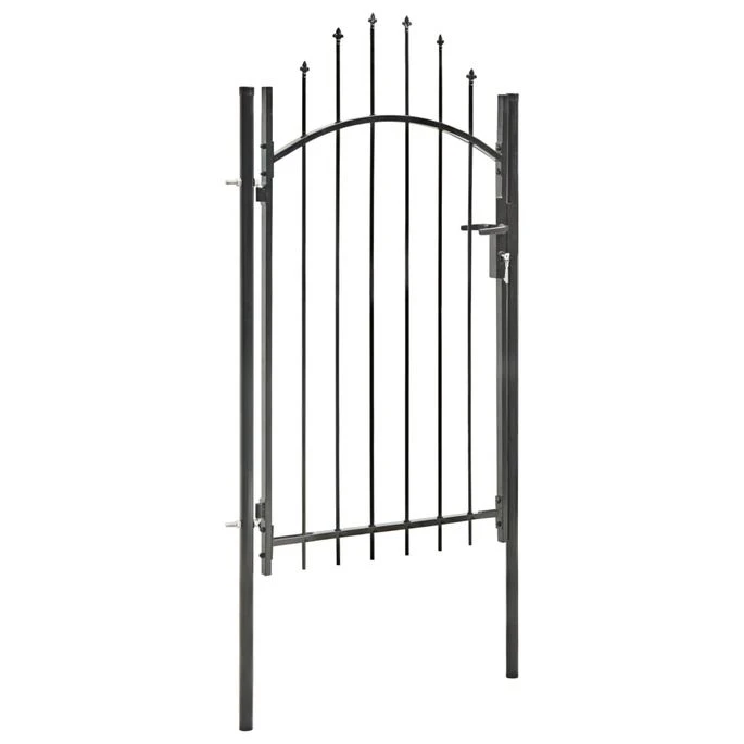 Portail De Jardin Acier 1 X 2,25 M Noir 4 Portail De Jardin Acier 1 X 2,25 M Noir – Image 2