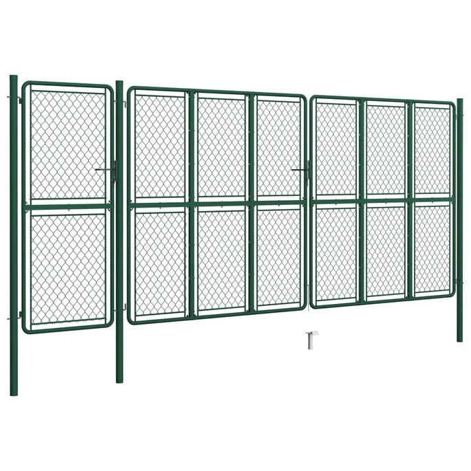 Portail De Jardin Acier 175x495 Cm Vert 4 Portail De Jardin Acier 175x495 Cm Vert – Image 2