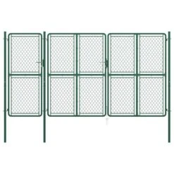 Portail De Jardin Acier 200x395 Cm Vert