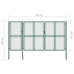 Portail De Jardin Acier 200x395 Cm Vert -Mobilier De Jardin portail de jardin acier 200x395 cm vert 3666722200547 1168936