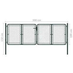 Portail De Jardin Acier 300 X 100 Cm Vert -Mobilier De Jardin portail de jardin acier 300 x 100 cm vert 8718475736899 1278950