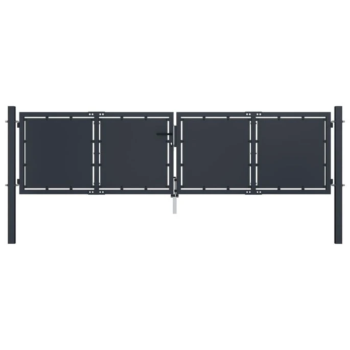 Portail De Jardin Acier 300 X 75 Cm Anthracite 3 Portail De Jardin Acier 300 X 75 Cm Anthracite