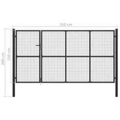 Portail De Jardin Acier 350 X 100 Cm Anthracite -Mobilier De Jardin portail de jardin acier 350 x 100 cm anthracite 3666722922029 1163417