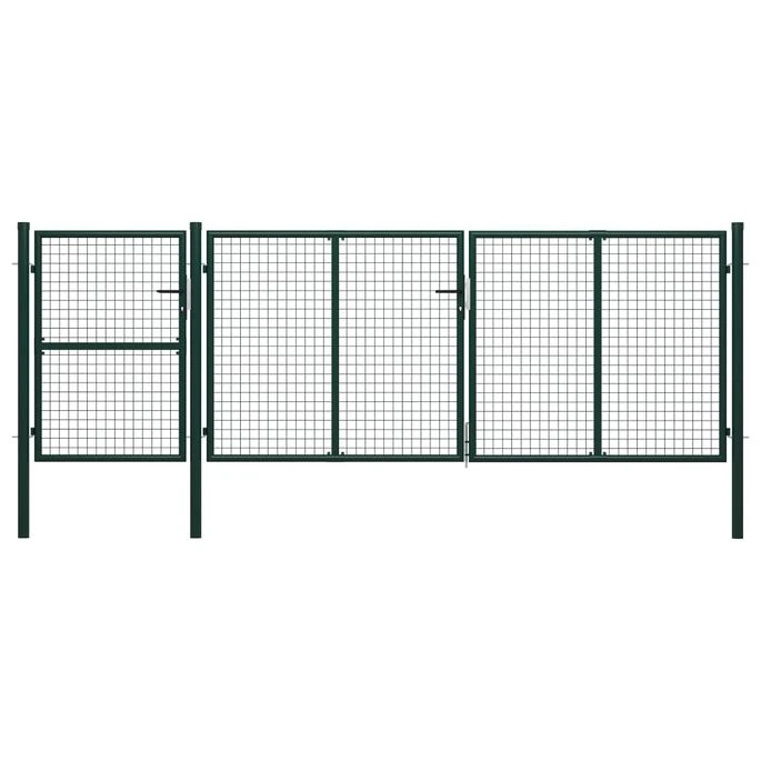 Portail De Jardin Acier 400 X 125 Cm Vert 2 3 Portail De Jardin Acier 400 X 125 Cm Vert 2