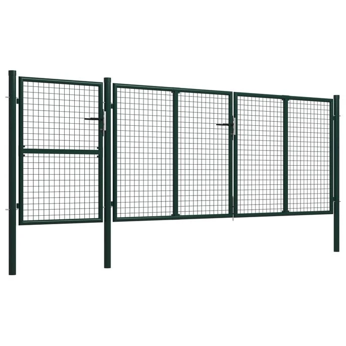 Portail De Jardin Acier 400 X 125 Cm Vert 2 4 Portail De Jardin Acier 400 X 125 Cm Vert 2 – Image 2