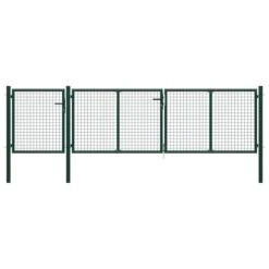 Portail De Jardin Acier 400 X 75 Cm Vert 2