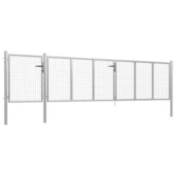 Portail De Jardin Acier 500 X 100 Cm Argenté -Mobilier De Jardin portail de jardin acier 500 x 100 cm argente 3666722922326 1168534