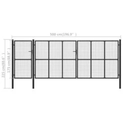 Portail De Jardin Acier 500 X 175 Cm Anthracite -Mobilier De Jardin portail de jardin acier 500 x 175 cm anthracite 8718475736189 1168437
