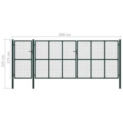 Portail De Jardin Acier 500 X 175 Cm Vert -Mobilier De Jardin portail de jardin acier 500 x 175 cm vert 8718475736004 1168362