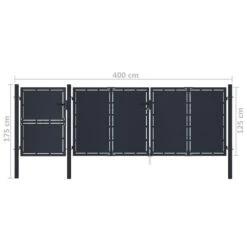 Portail De Jardin Métal 4x1,75 M Anthracite -Mobilier De Jardin portail de jardin metal 4x1 75 m anthracite 3666722604253 1169208