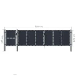 Portail De Jardin Métal 5x1,75 M Anthracite -Mobilier De Jardin portail de jardin metal 5x1 75 m anthracite 8718475738237 1163567