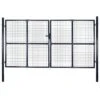 Portail En Maille Acier Galvanisé 289x150 Cm Gris -Mobilier De Jardin portail en maille acier galvanise 289x150 cm gris 3666722205443 1162919