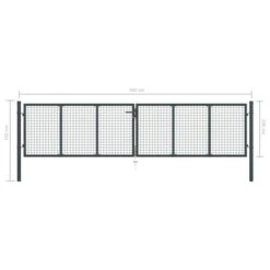 Portail En Maille De Jardin Acier Galvanisé 400 X 150 Cm Gris -Mobilier De Jardin portail en maille de jardin acier galvanise 400 x 150 cm gris 3666722199353 1169974