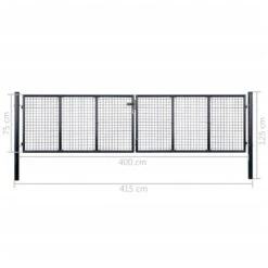 Portail En Maille De Jardin Acier Galvanisé 400 X 75 Cm Gris -Mobilier De Jardin portail en maille de jardin acier galvanise 400 x 75 cm gris 8718475624110 1342167