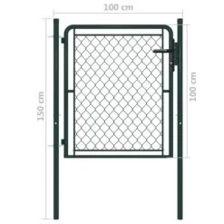 Portillon Acier 100x100 Cm Vert -Mobilier De Jardin portillon acier 100x100 cm vert 3666722196178 1174182