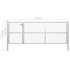 Portillon Acier 350 X 125 Cm Argenté -Mobilier De Jardin portillon acier 350 x 125 cm argente 8718475736226 1168452