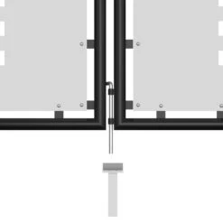 Portillon Acier 350 X 125 Cm Noir -Mobilier De Jardin portillon acier 350 x 125 cm noir 3666722199681 1169715