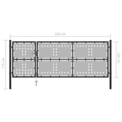 Portillon Acier 350 X 125 Cm Noir -Mobilier De Jardin portillon acier 350 x 125 cm noir 3666722199681 1169716