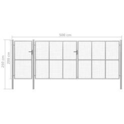 Portillon Acier 500 X 200 Cm Argenté 11 Portillon Acier 500 X 200 Cm Argenté -Mobilier De Jardin portillon acier 500 x 200 cm argente 8718475736370 1270267