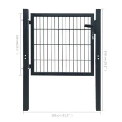 Portillon Acier Anthracite 105x150 Cm -Mobilier De Jardin portillon acier anthracite 105x150 cm 3666722201551 1167417