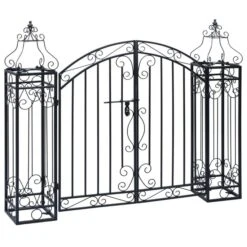 Portillon Ornemental De Jardin Fer Forgé 122x20,5x100 Cm -Mobilier De Jardin portillon ornemental de jardin fer forge 122x20 5x100 cm 3666722178655 1219404