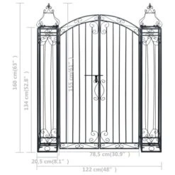 Portillon Ornemental De Jardin Fer Forgé 122x20,5x160 Cm -Mobilier De Jardin portillon ornemental de jardin fer forge 122x20 5x160 cm 3666722178648 1219414