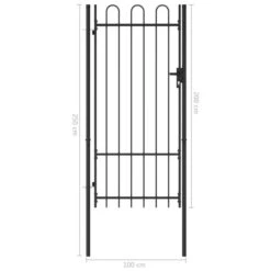Portillon Simple Porte Avec Dessus Arqué Acier 1x2 M Noir -Mobilier De Jardin portillon simple porte avec dessus arque acier 1x2 m noir 3666722190831 1194004