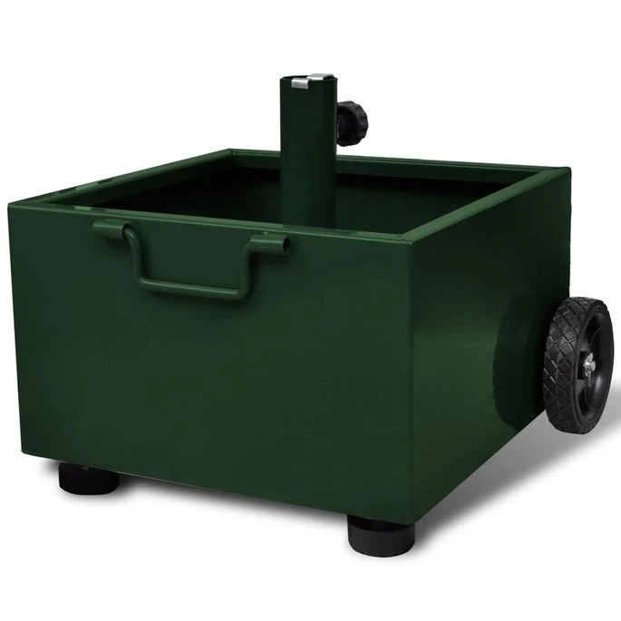 Pot De Plantes Et Support De Parasol D'extérieur 2-en-1 Vert 4 Pot De Plantes Et Support De Parasol D'extérieur 2-en-1 Vert – Image 2