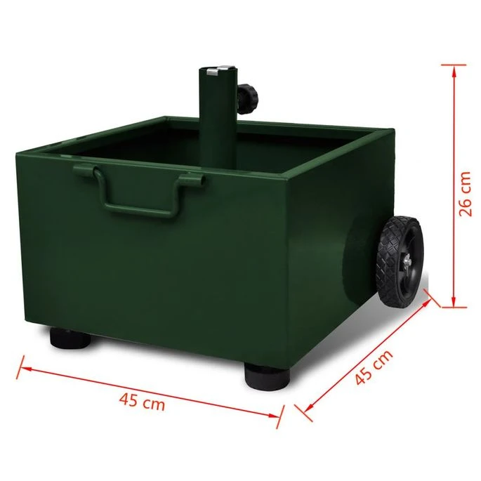 Pot De Plantes Et Support De Parasol D'extérieur 2-en-1 Vert 8 Pot De Plantes Et Support De Parasol D'extérieur 2-en-1 Vert – Image 6