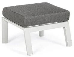Pouf De Jardin Carré Aluminium Blanc Et Gris Keman L 60 Cm
