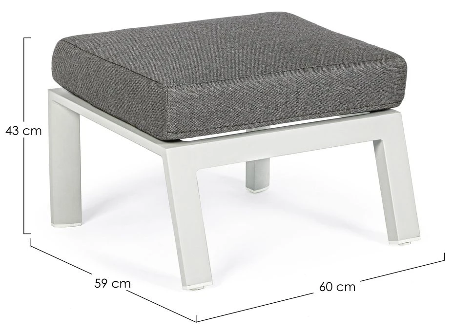 Pouf De Jardin Carré Aluminium Blanc Et Gris Keman L 60 Cm 5 Pouf De Jardin Carré Aluminium Blanc Et Gris Keman L 60 Cm – Image 3