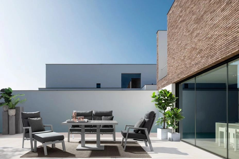 Pouf De Jardin Carré Aluminium Blanc Et Gris Keman L 60 Cm 6 Pouf De Jardin Carré Aluminium Blanc Et Gris Keman L 60 Cm – Image 4