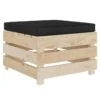 Pouf De Jardin Coussin Noir Et Palette Pin Massif Clair Inech