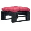 Pouf De Jardin Coussin Rouge Et Palette Pin Massif Noir Farsa -Mobilier De Jardin pouf de jardin coussin rouge et palette pin massif noir 3666722887182 400677