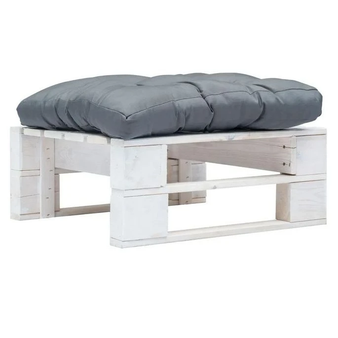 Pouf De Jardin Polyester Gris Et Pin Massif Blanc Vralee 3 Pouf De Jardin Polyester Gris Et Pin Massif Blanc Vralee