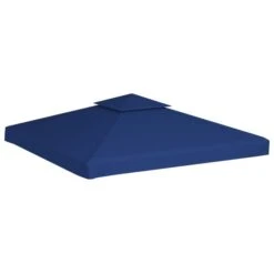 Recouvrement De Remplacement D'auvent 310 G/m² 3x3 M Bleu Foncé -Mobilier De Jardin recouvrement de remplacement d auvent 310 g m 3x3 m bleu fonce 3666722183475 1214359